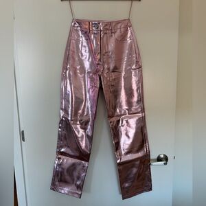 Shimmering Pink Straight Leg Women's Jeans
